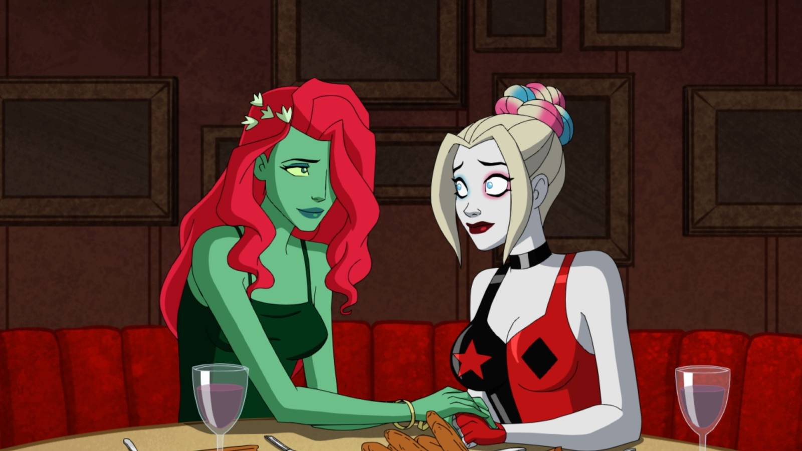 Poison Ivy and Harley Quinn on a date at Valentines Day