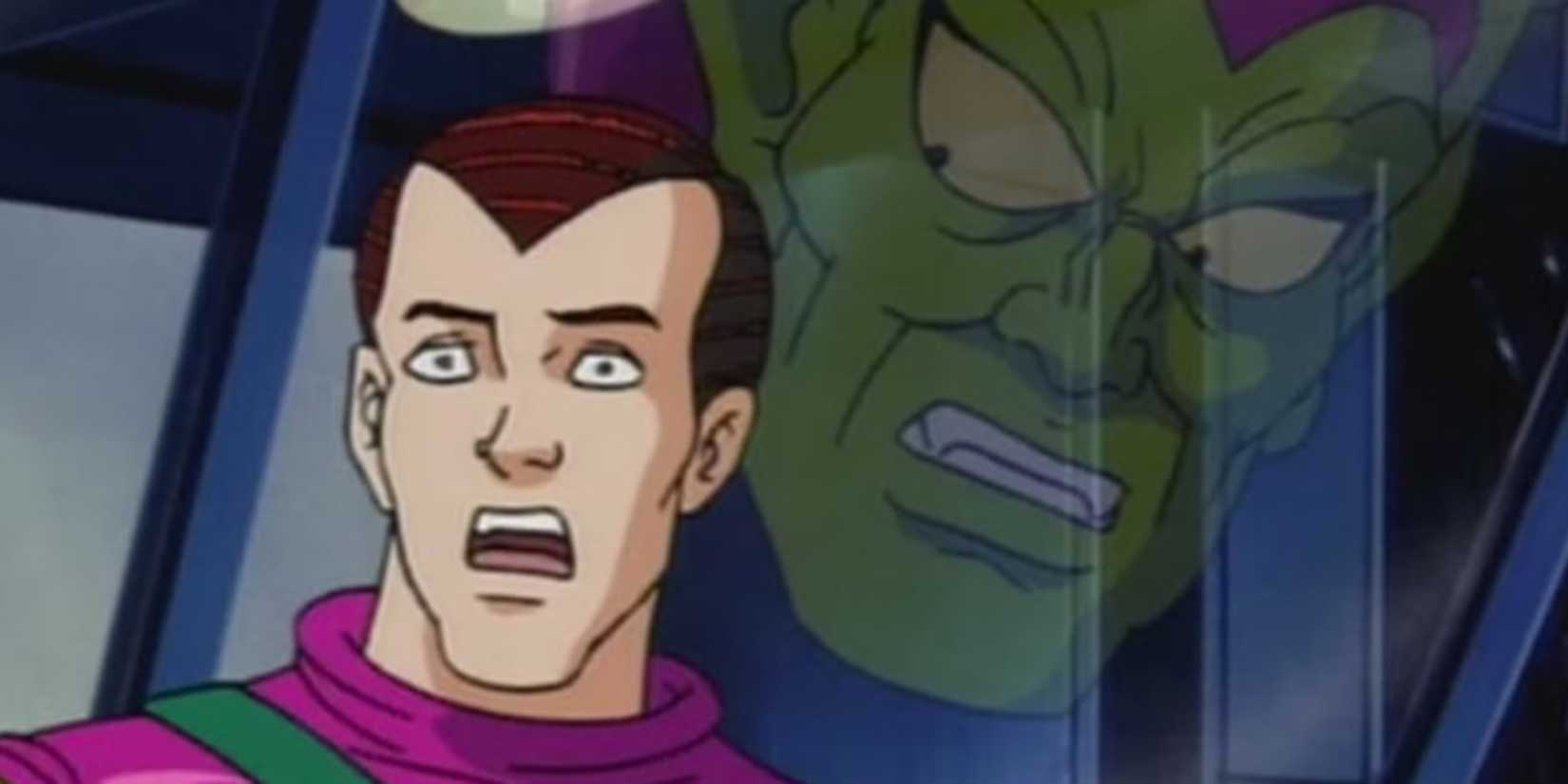 Harry Osborn alucinando o Duende Verde em Spider-Man The Animated Series