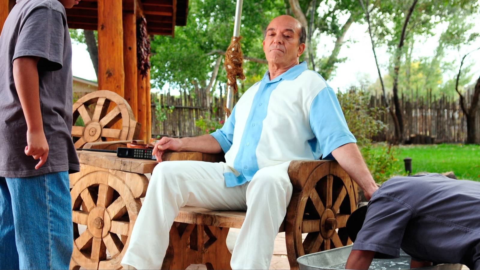 Hector Salamanca sitting on a bench in Breaking Bad