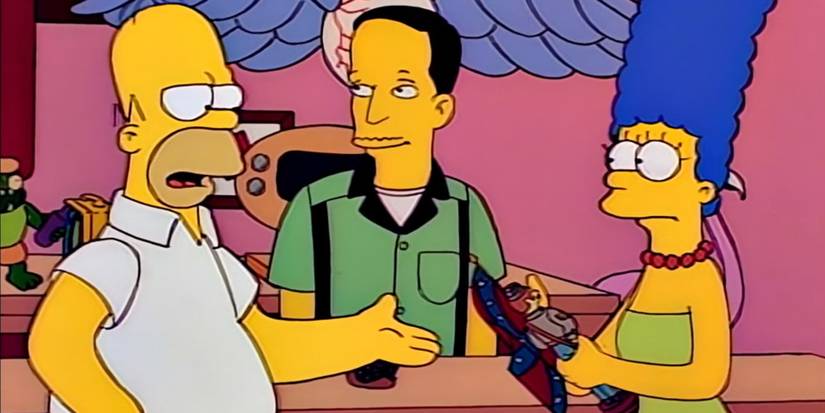 Homer and Marge talk to John in The Simpsons