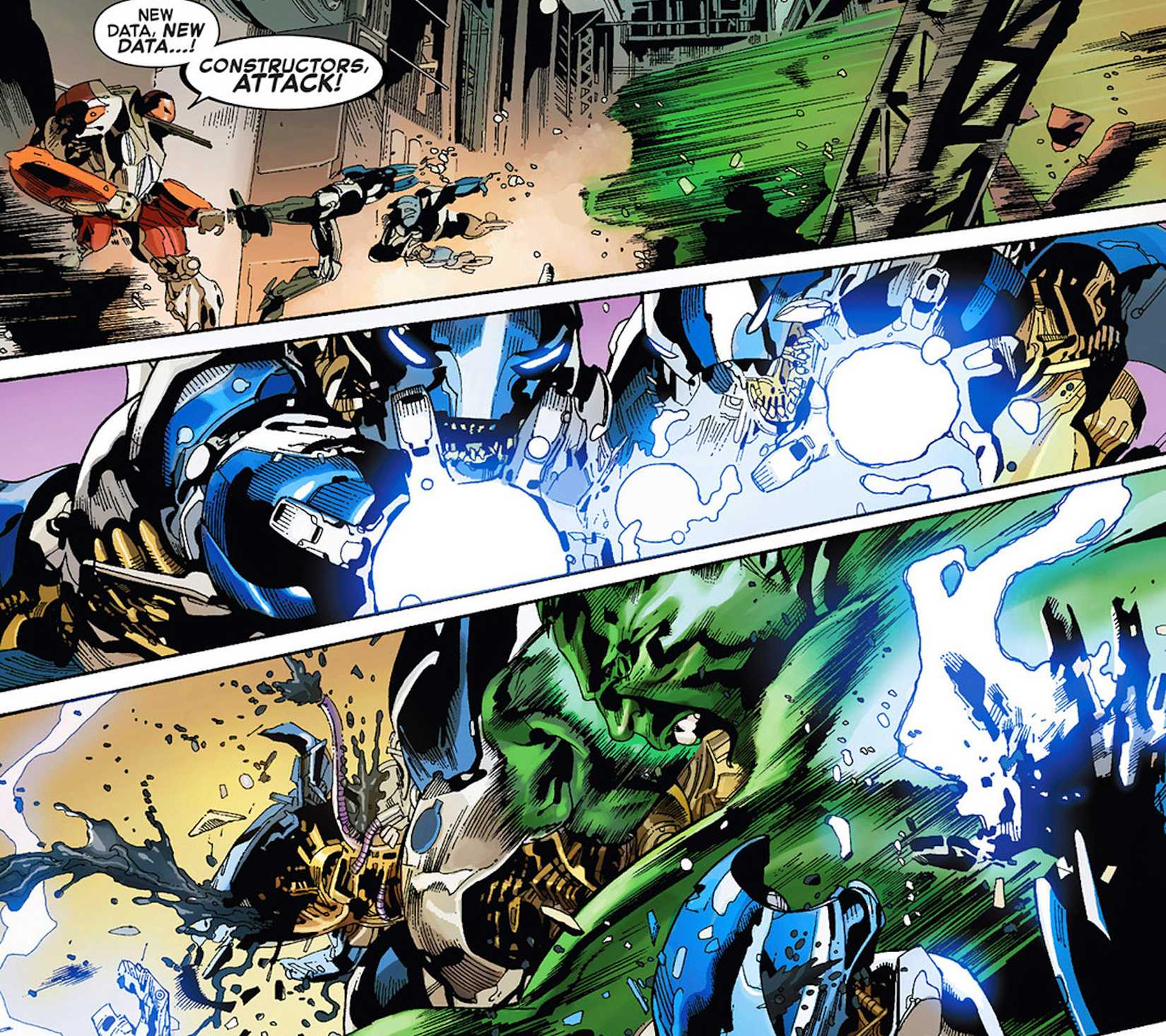 Hulk Attacking with Super Speed in Marvel Comics