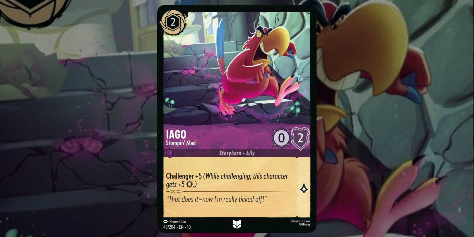 Iago Stompin Mad card 43 Disney Lorcana Whispers in the Well