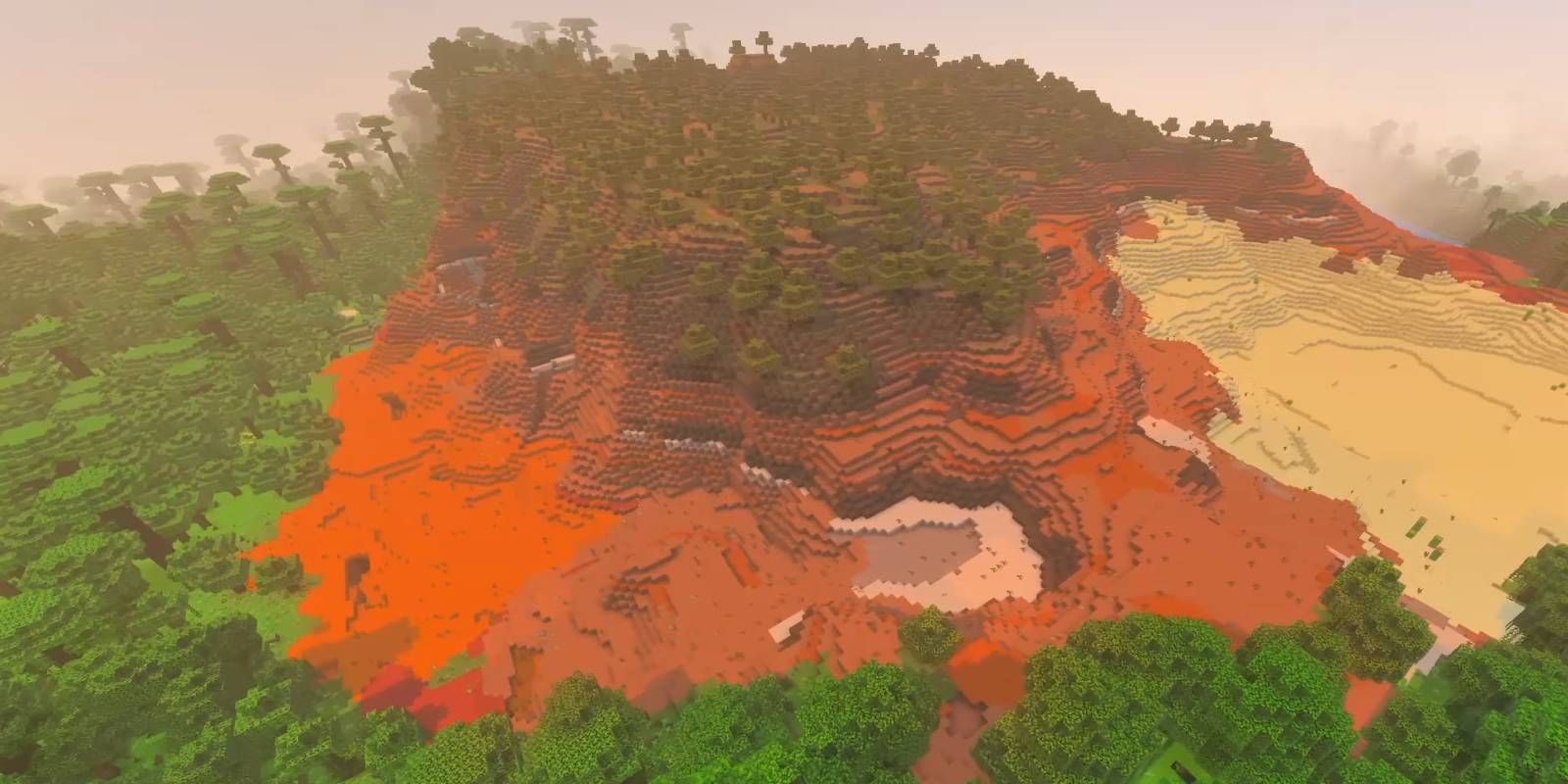 Minecraft Badlands Oasis in a Jungle badlands world seed