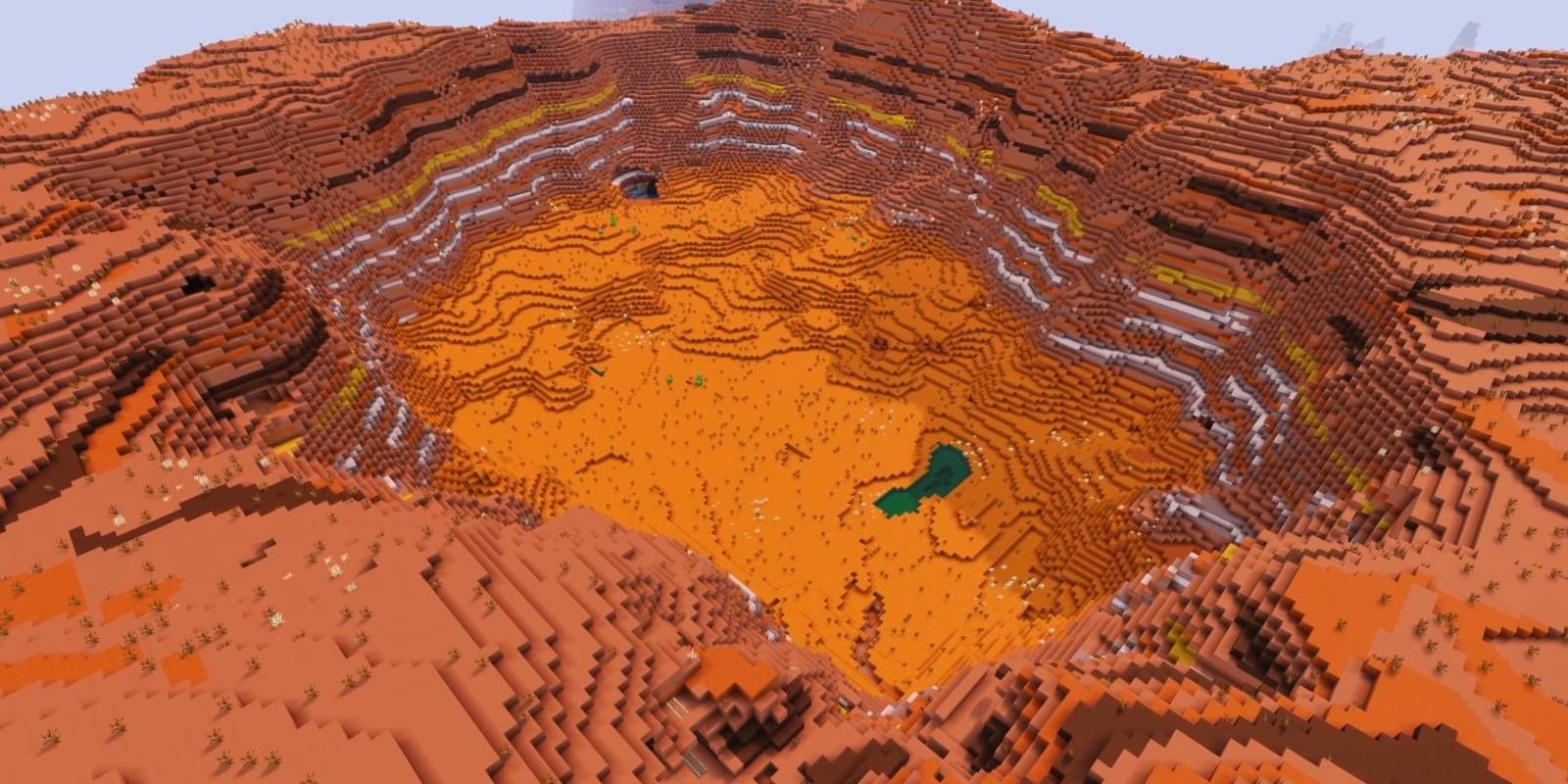 Minecraft Molten Crater Wasteland badlands biome world seed
