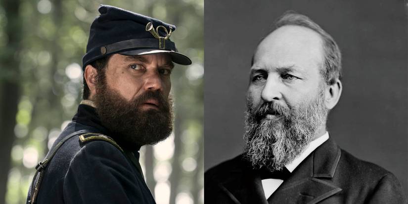 James A. Garfield em A Morte por Raio ao lado do presidente real.