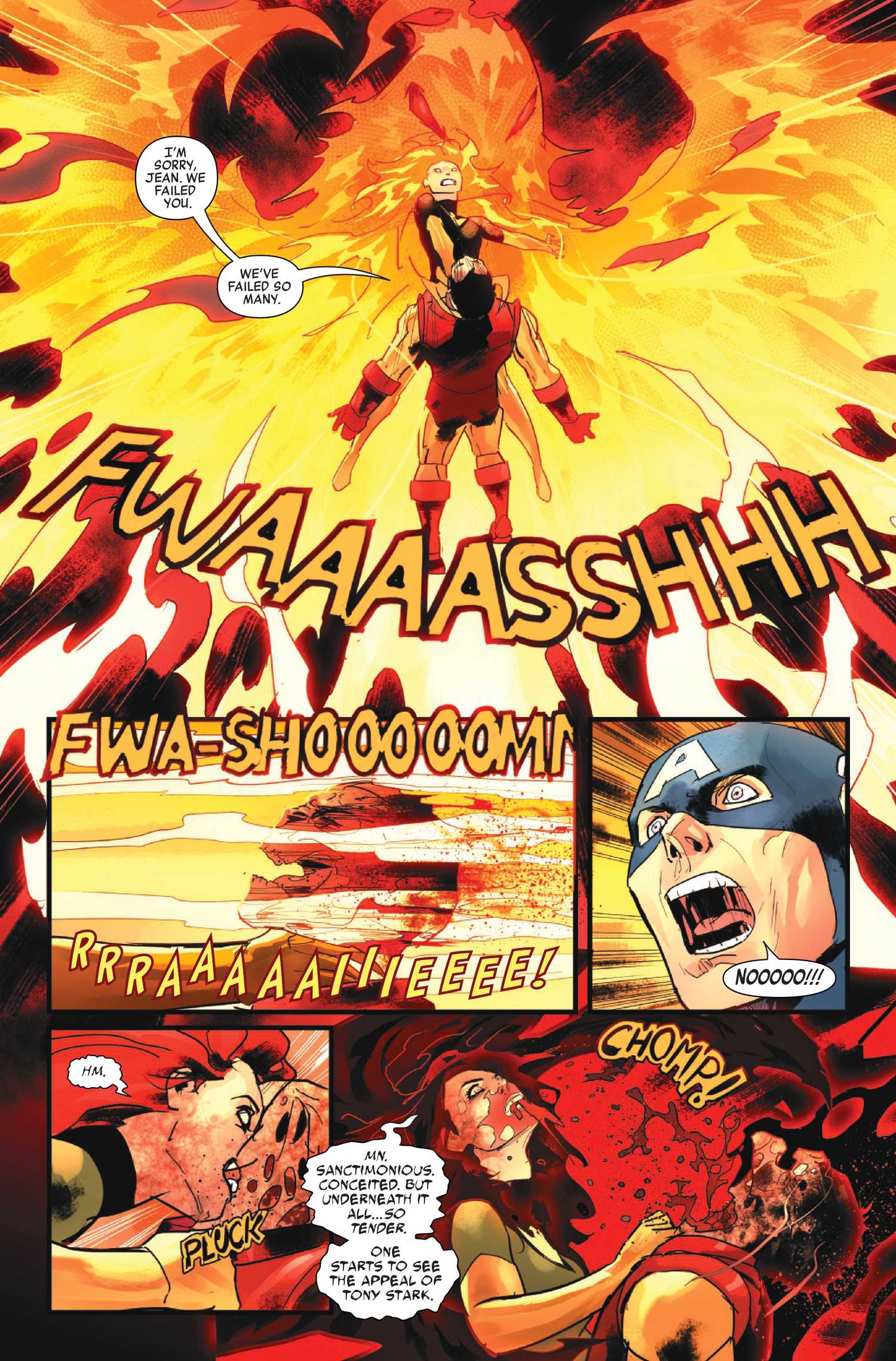 Jean Grey kills Iron Man using the Phoenix Force in Marvel Zombies Red Band #3