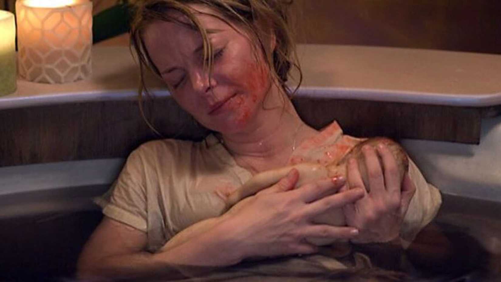 Jordan Ladd as Madeline Matheson with her baby in Grace