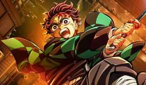 Kamado Tanjiro swinging his katana in Demon Slayer Infinity Castle Movie