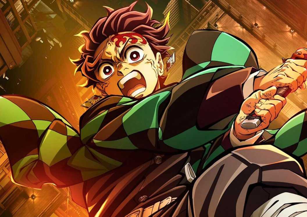 Kamado Tanjiro swinging his katana in Demon Slayer Infinity Castle Movie