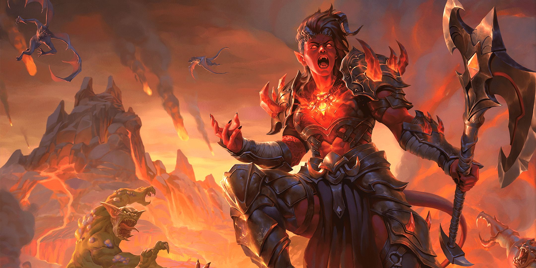 Karlach brandishing an axe in Avernus