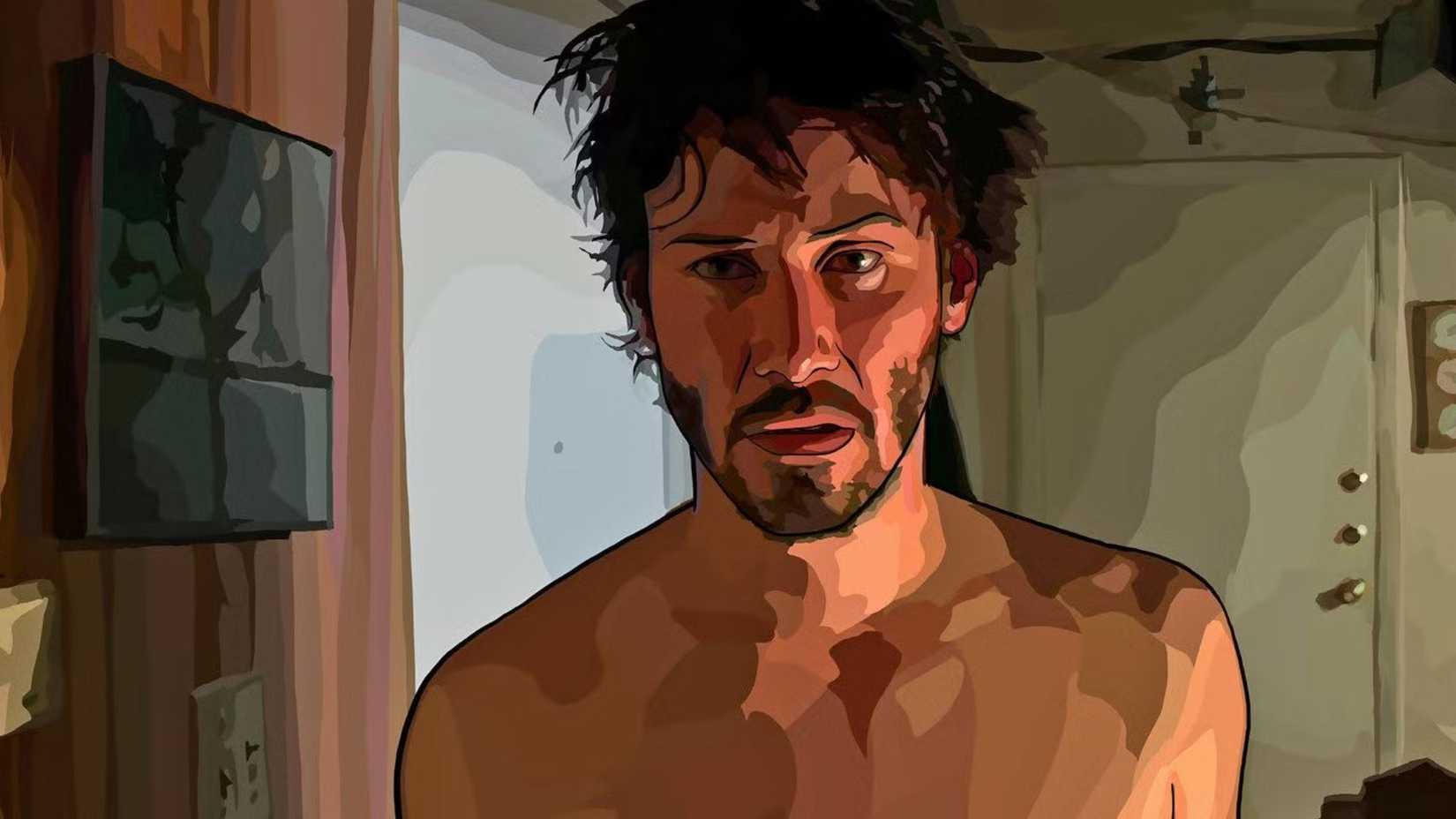 Keanu Reeves as Bob Arctor in the 2006 movie A Scanner Darkly