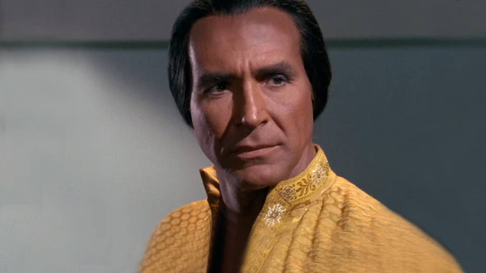 Ricardo Montalban as Khan looking menacing in Star Trek The Original Series