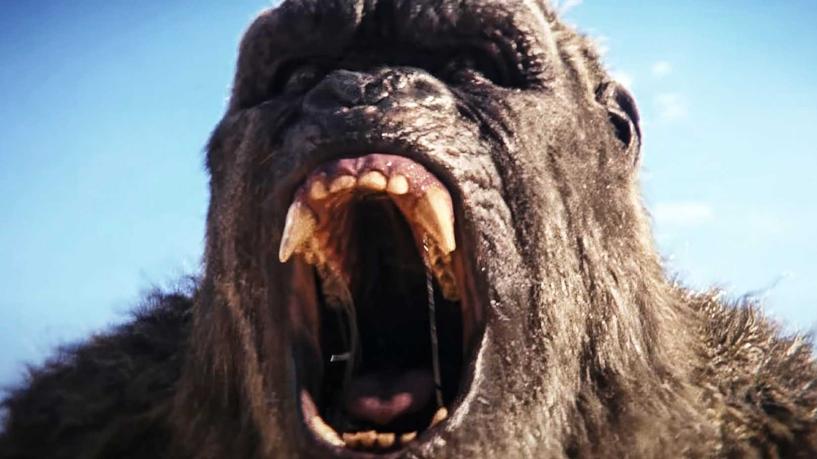 kong roaring in godzilla x kong the new empire