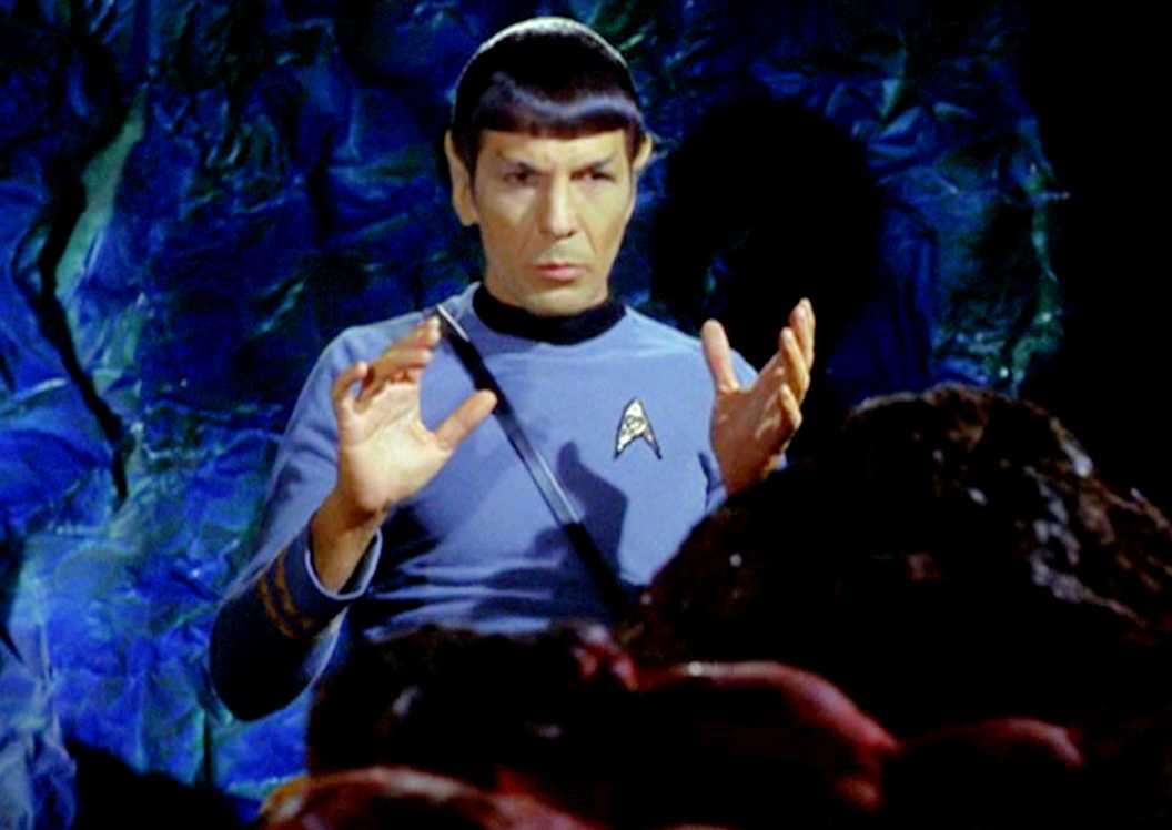 Leonard Nimoy as Spock and the Horta in Star Trek The Original Series