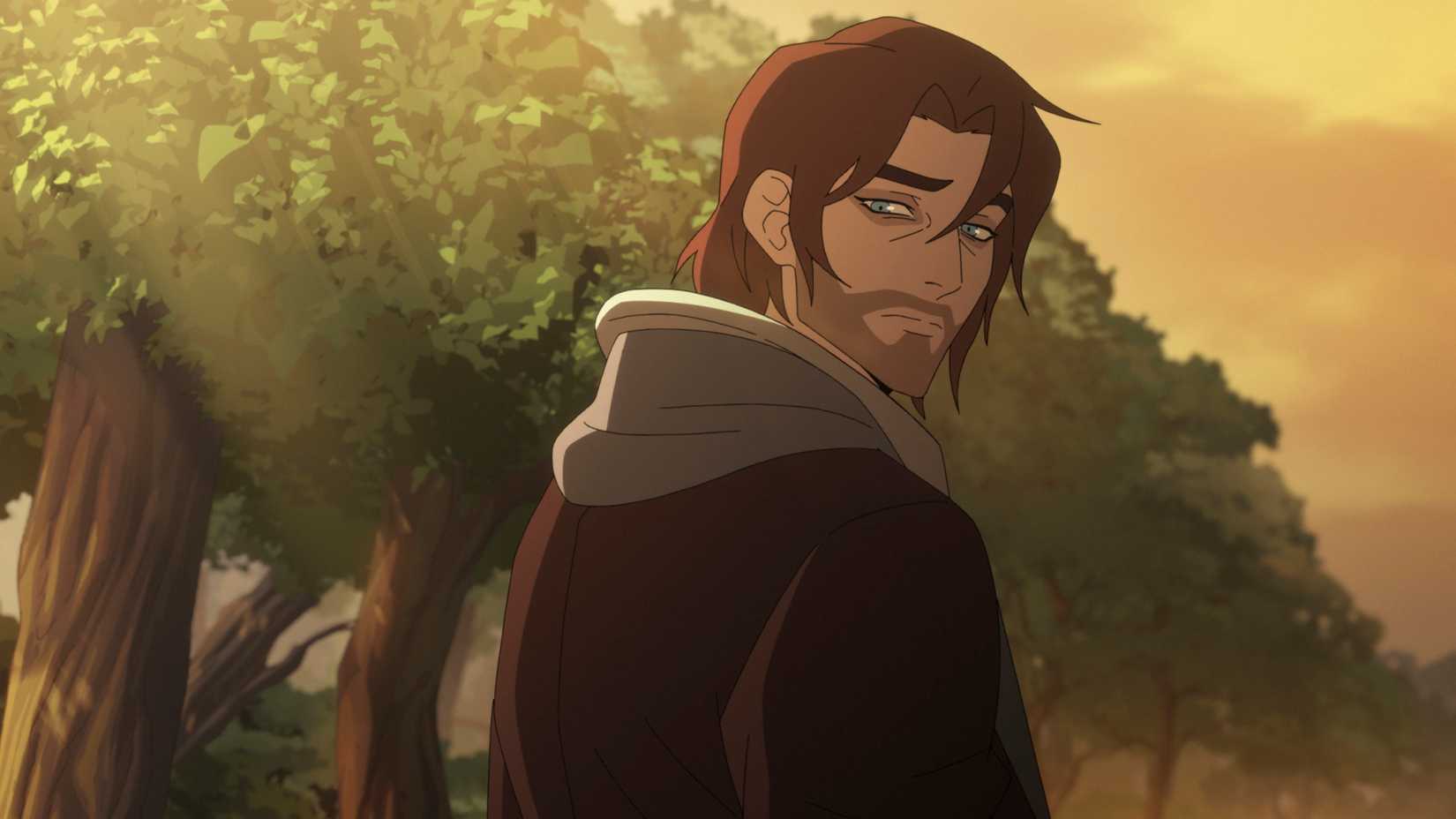 liam o brien s caleb looking tiredly over his shoulder in the mighty nein