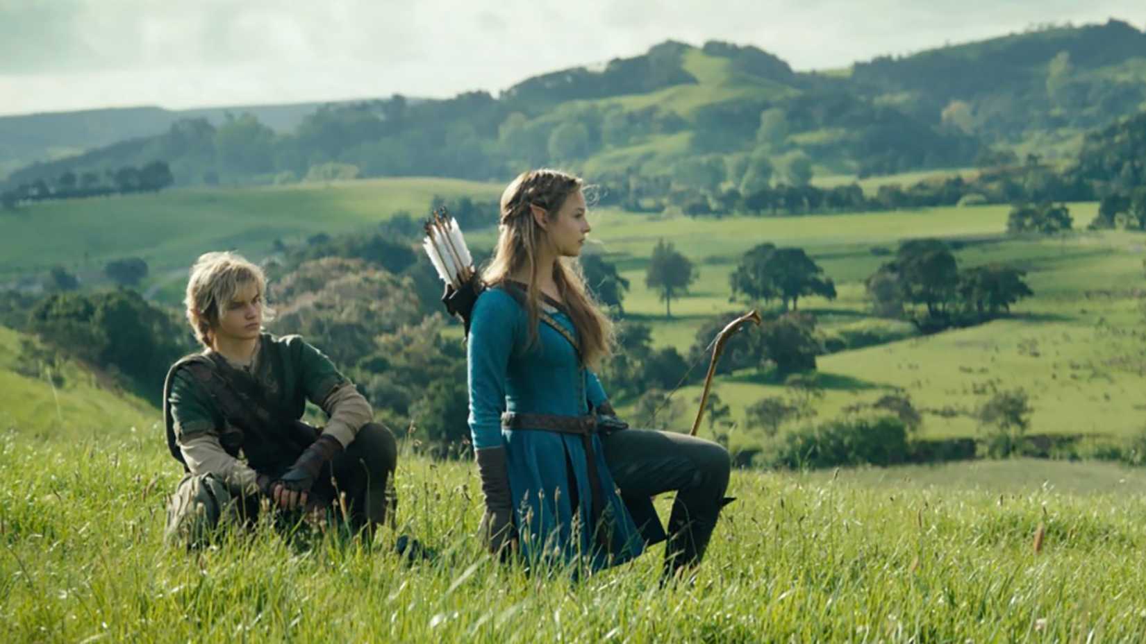 Link e Zelda em um campo em The Legend of Zelda