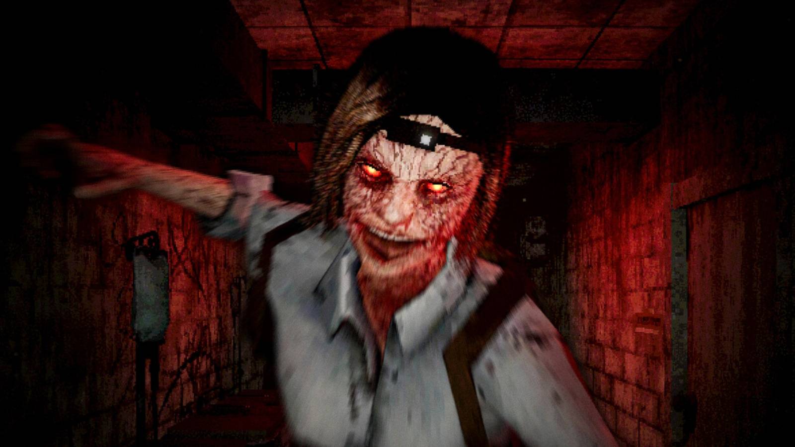 A human monster charges the player in Living Hell.