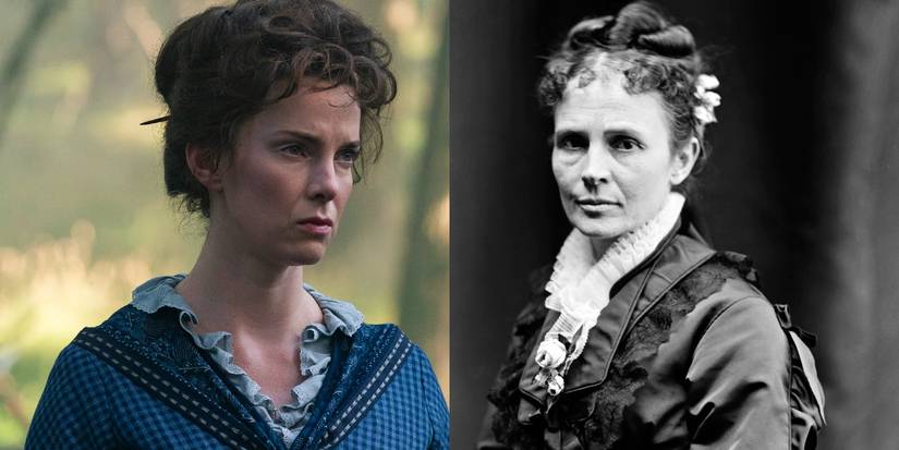 Lucretia Garfield em A Morte por Raio ao lado da primeira-dama real.