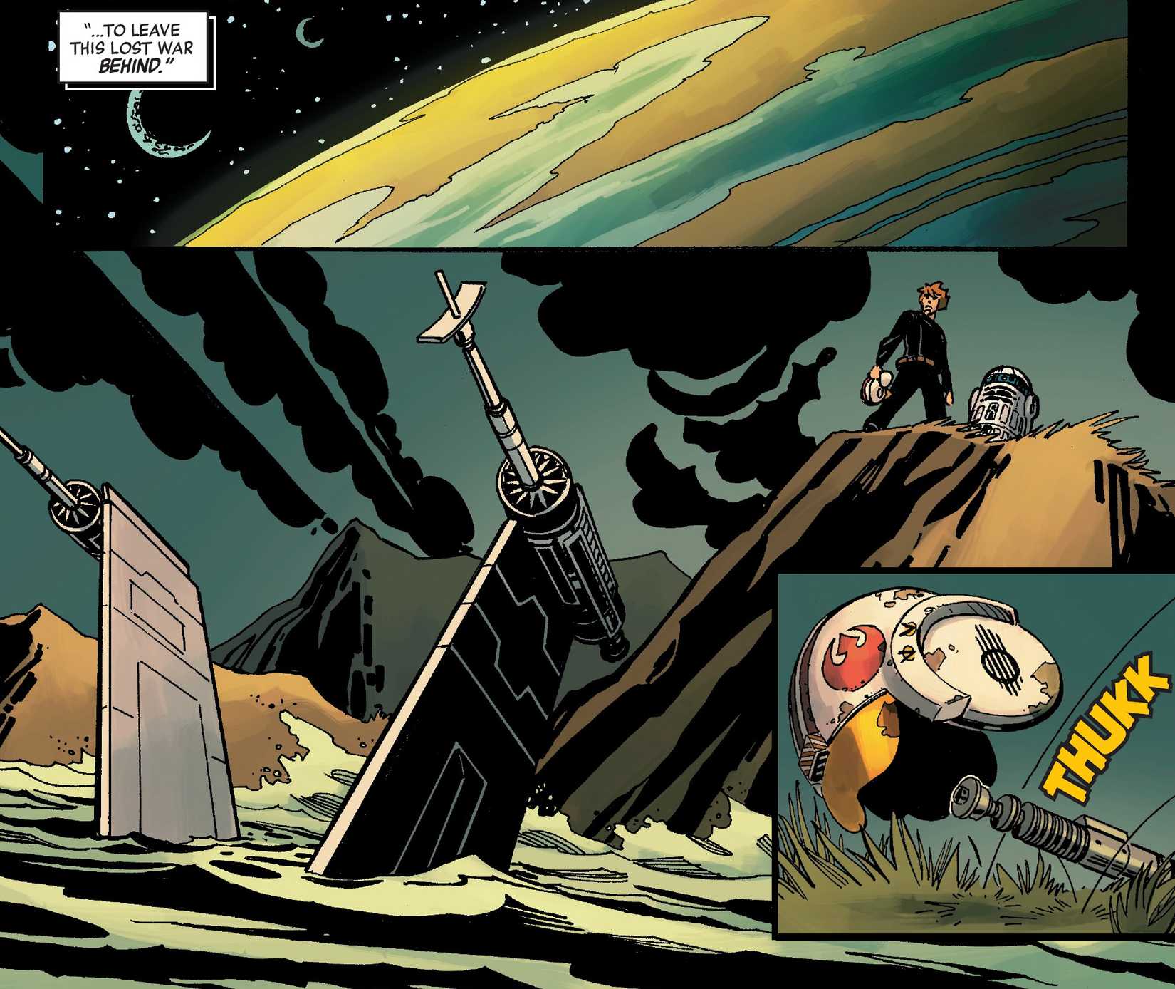 Luke Sinks His X-Wing and Goes Into Exile in Force Vision Comic