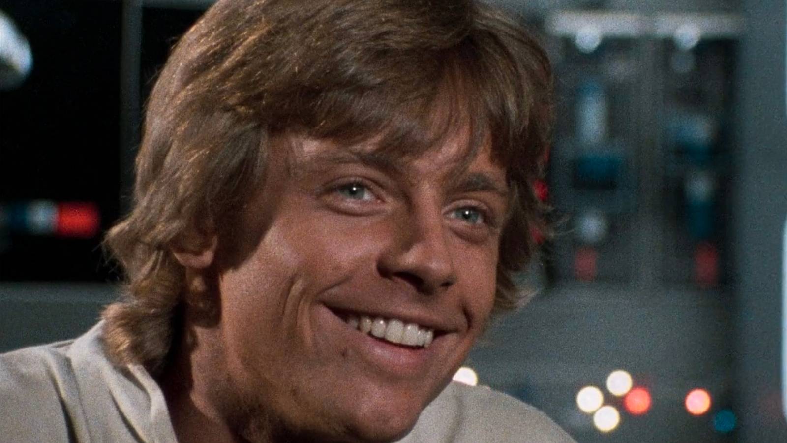 Luke Skywalker smiling in A New Hope