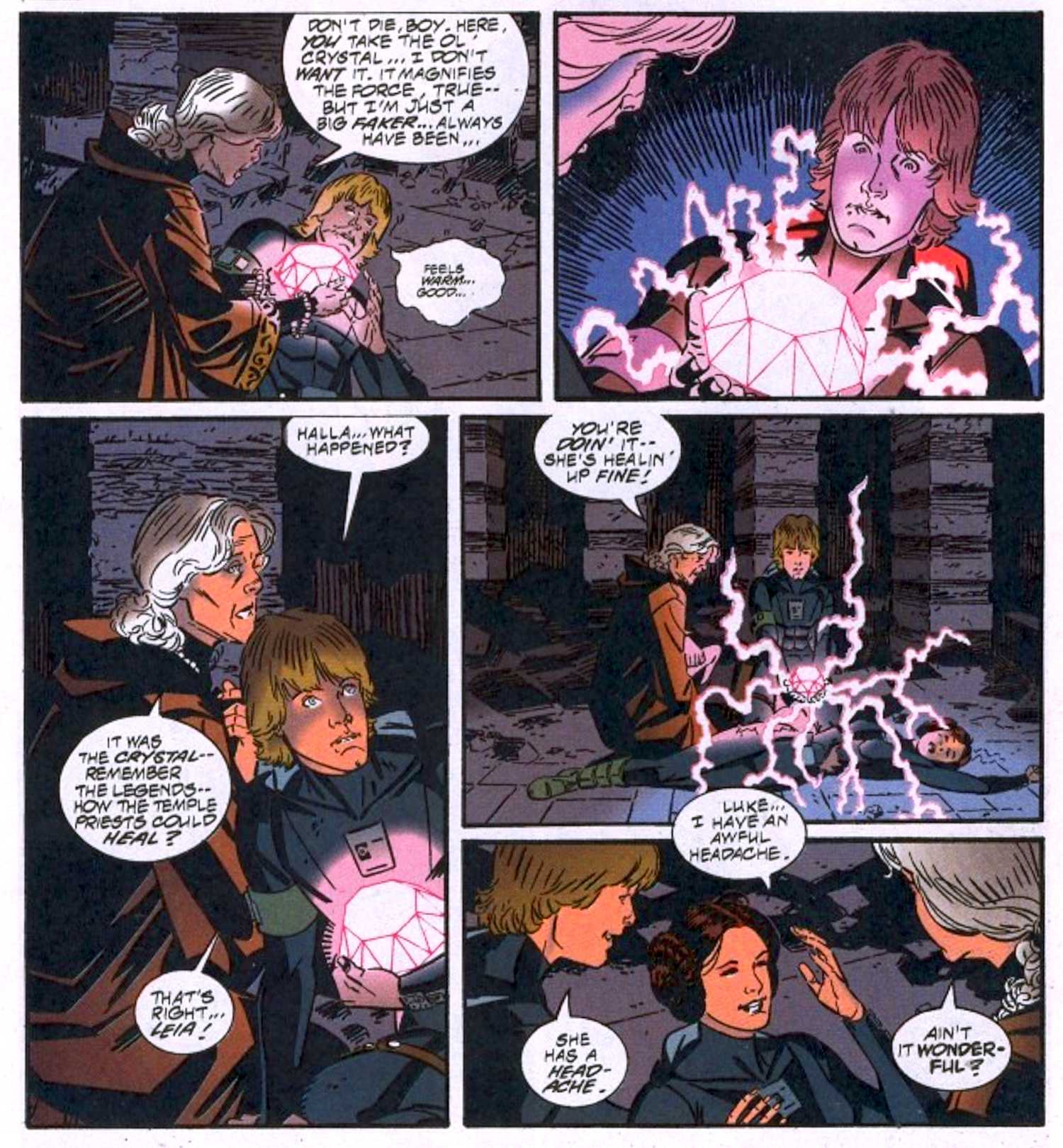 Luke usa o cristal Kaiburr em Star Wars Splinter of Mind's Eye Comic