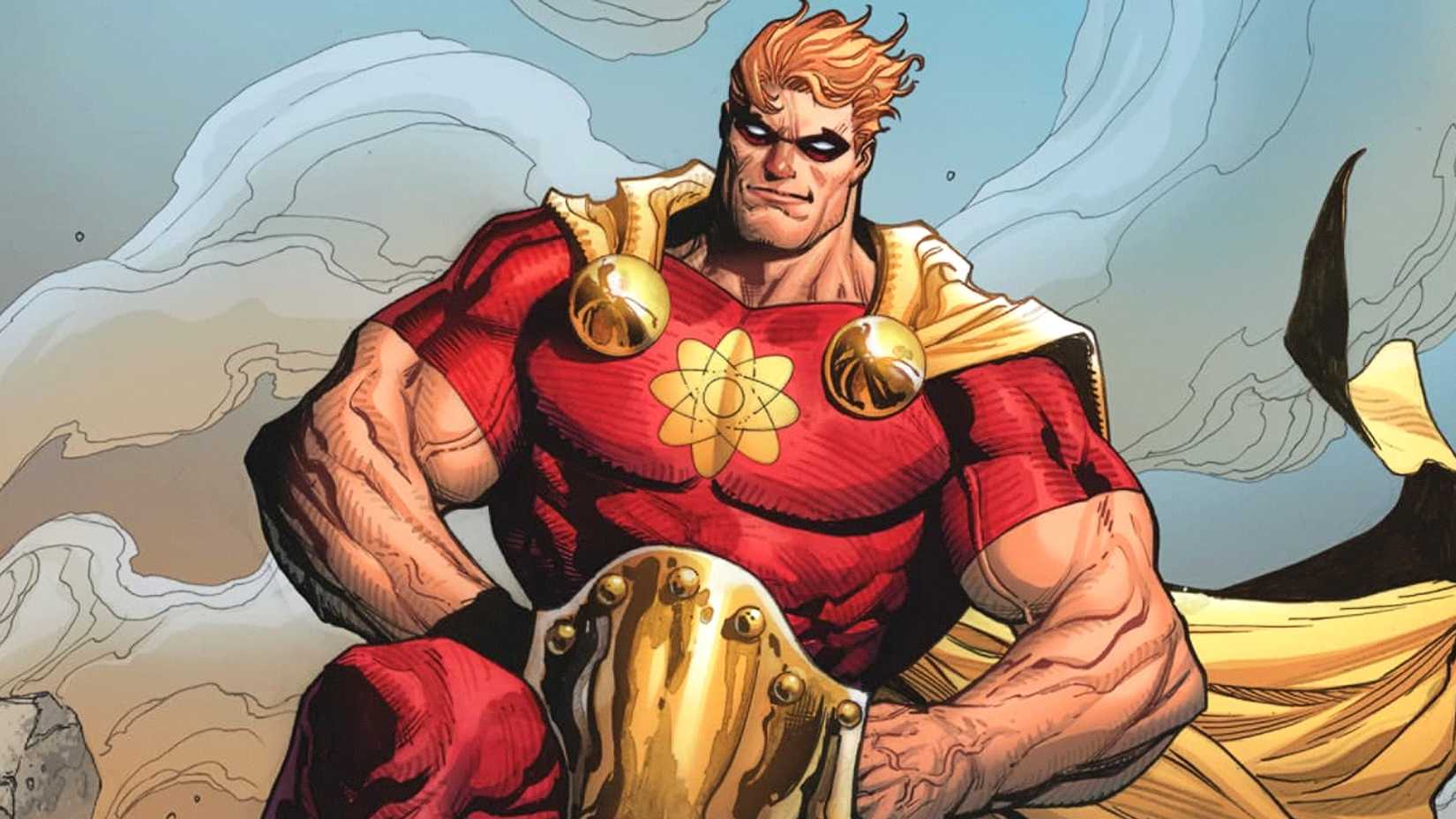 Marcus Milton aka Hyperion stands on defeated Avengers in a battlefield