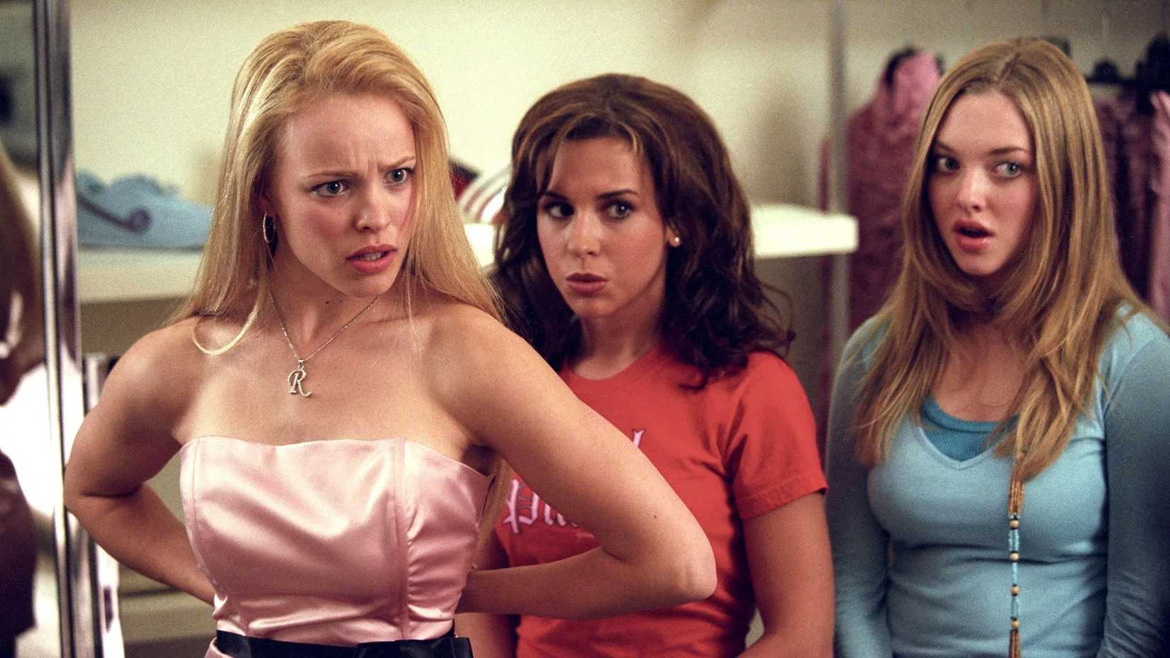 The Plastics talk while looking in a mirror in Mean Girls