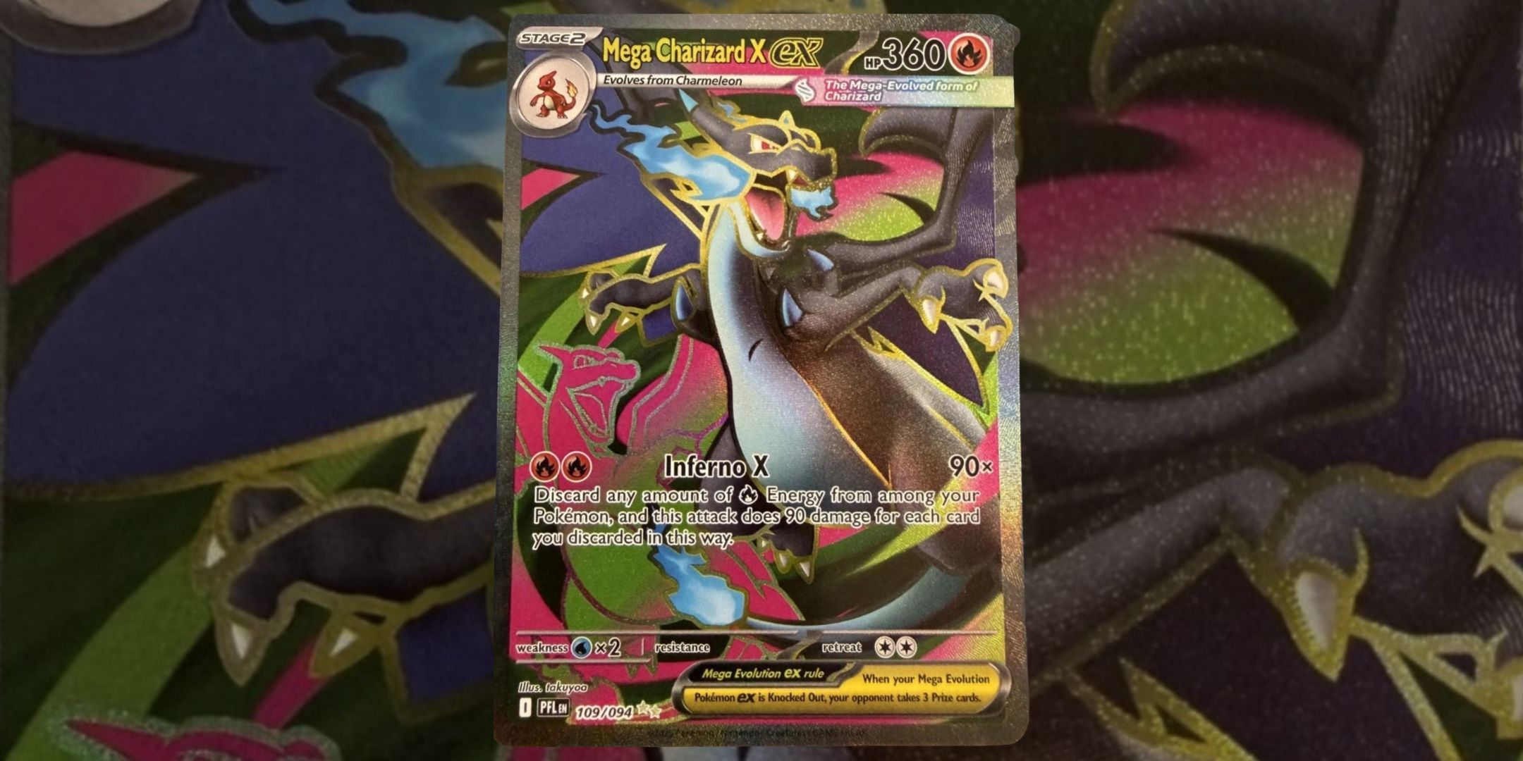 Mega Charizard X ex card 109 from Pokemon Phantasmal Flames