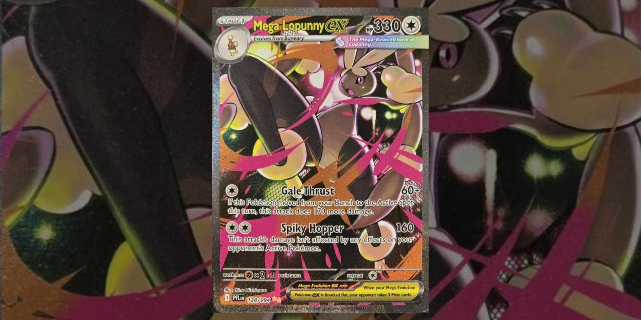 Mega Lopunny ex card 128 from Pokemon Phantasmal Flames