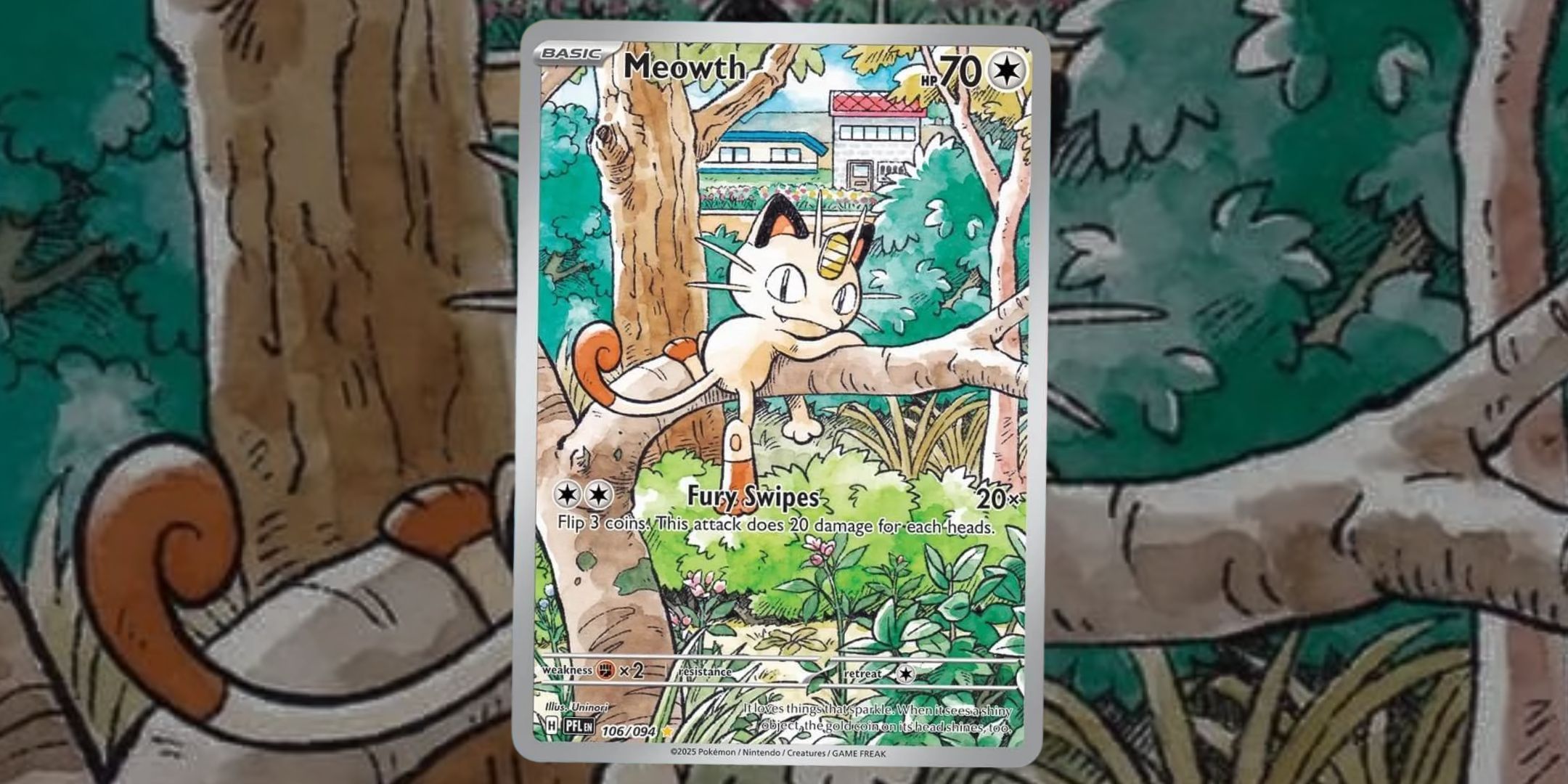 Meowth card 106 from Pokemon Phantasmal Flames