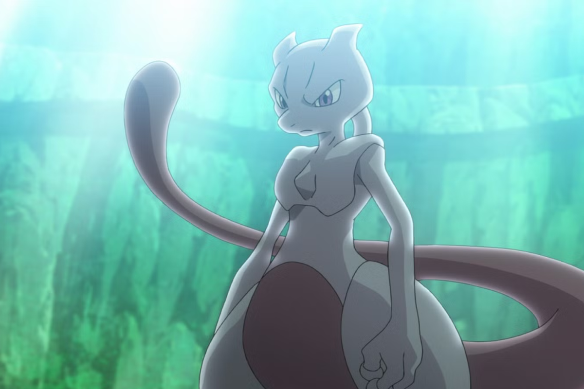 Lucario and Mewtwo fighting in Smash Bros