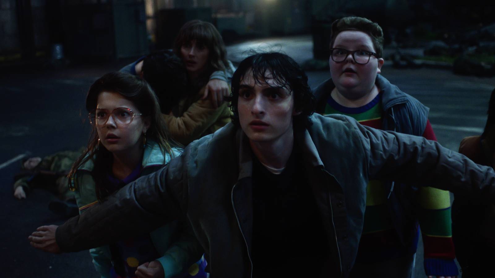 Mike protecting the new kids Joyce and an unconscious Will in Stranger Things season 5