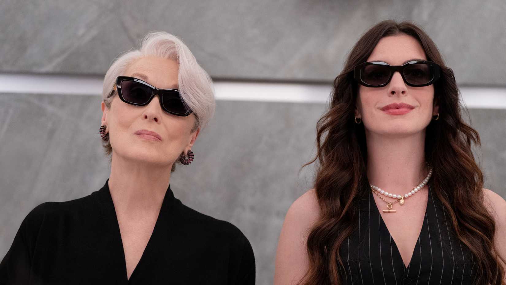 Meryl Streep como Miranda Priestly e Anne Hathaway como Andy Sachs em O Diabo Veste Prada 2