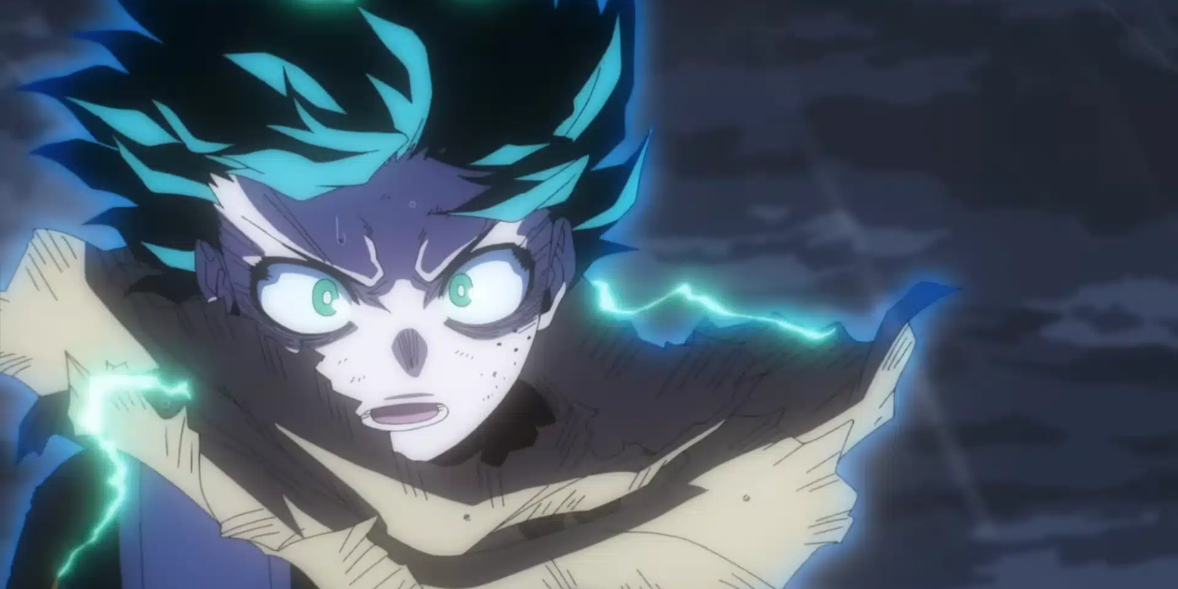 Bild zum Anime „My Hero Academia“ – Deku sieht in der letzten Staffel der 8. Staffel von My Hero Academia schockiert aus