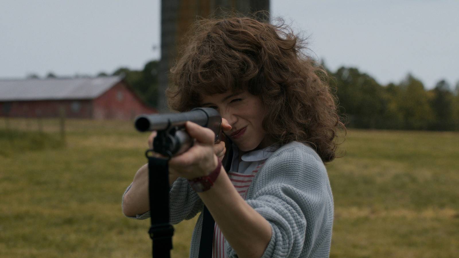 Nancy with a shotgun in Stranger Things season 5 part 1