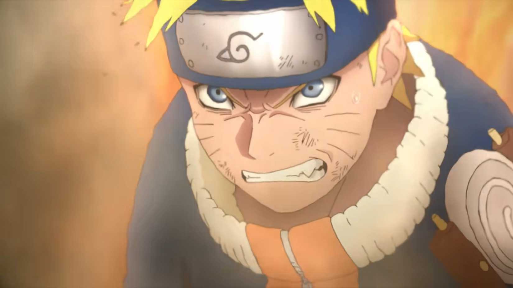 Naruto facing Neji in the Chunin Exams