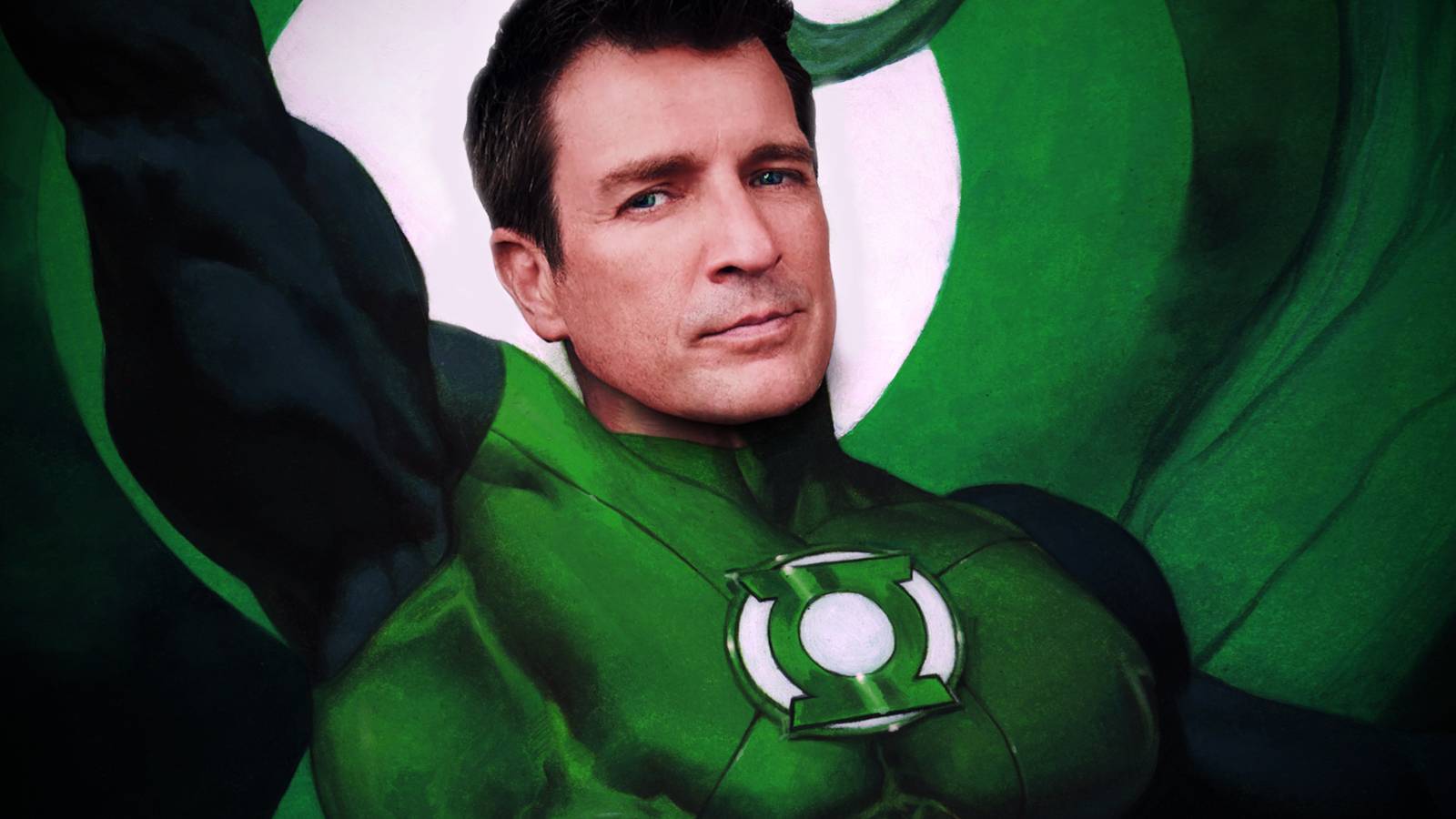 Nathan Fillion in Custom Green Lantern Costume Comic Art