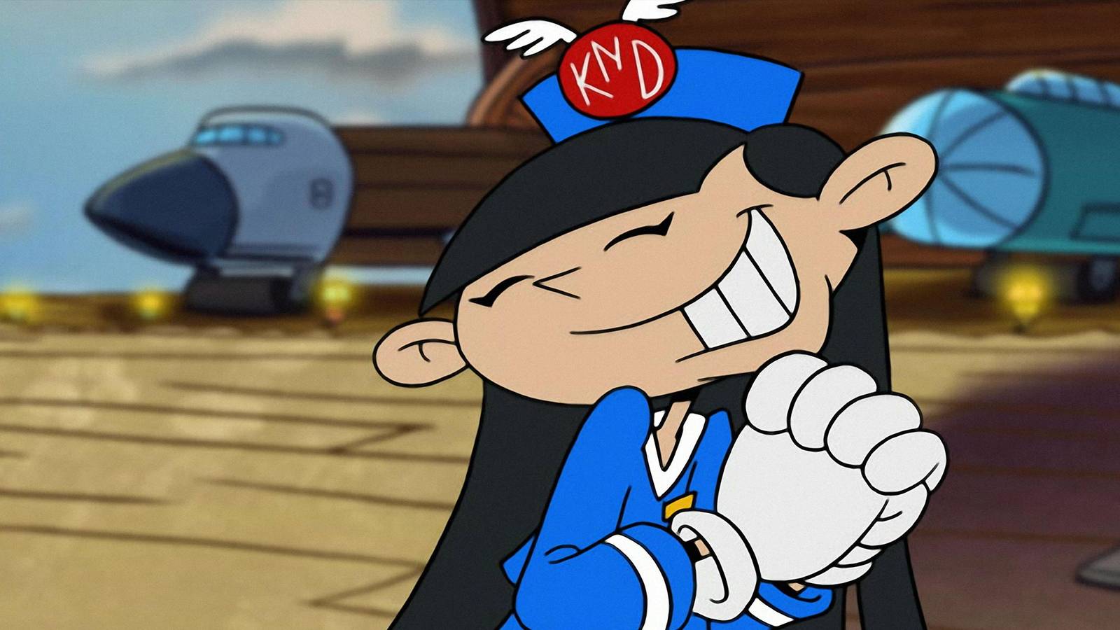 Numbah 3 smiling and holding her hands in Codename Kids Next Door.