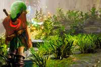 Link walks through a forest