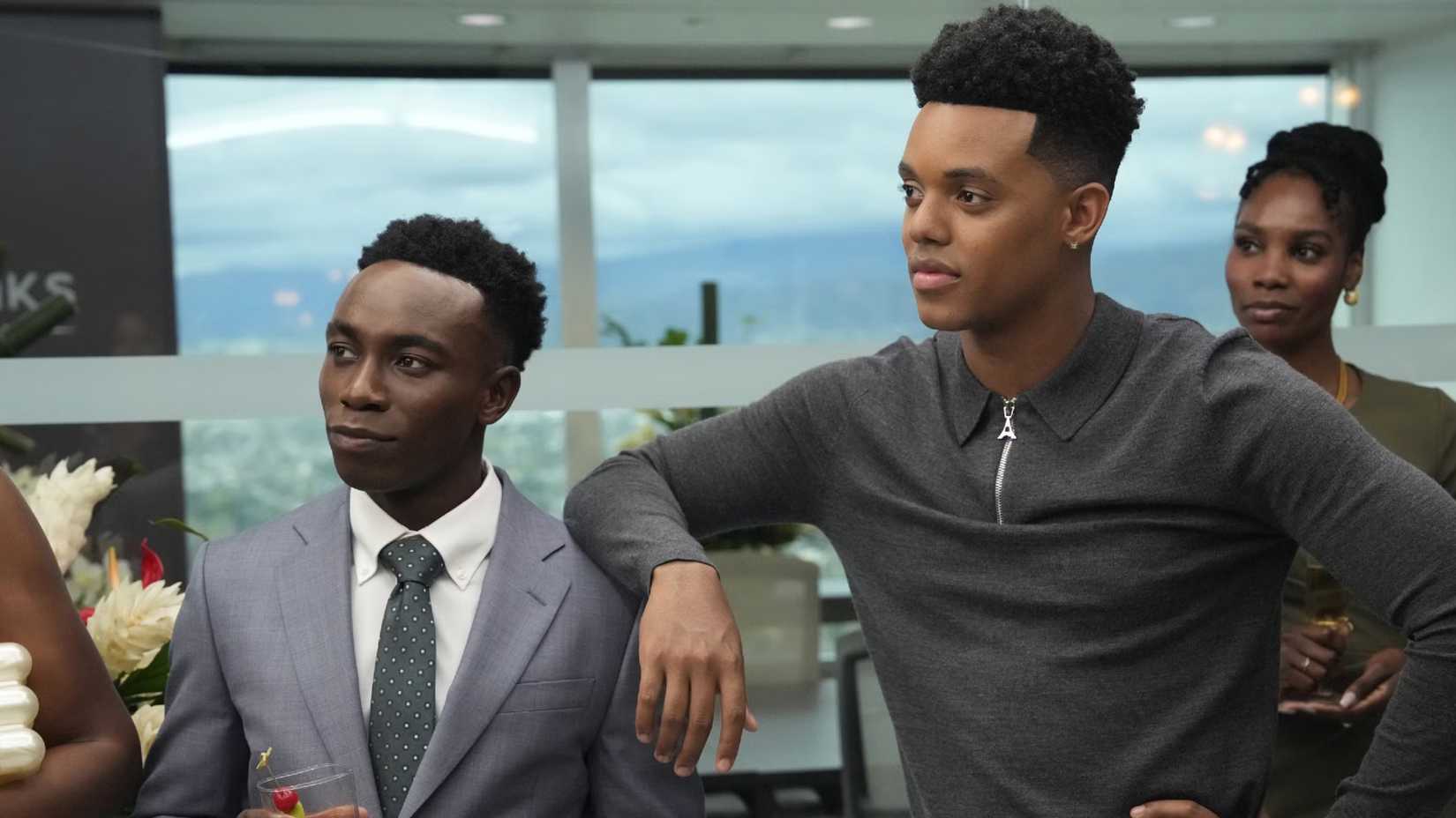 Olly Sholotan and Jabari Banks from Bel-Air looking dressed up