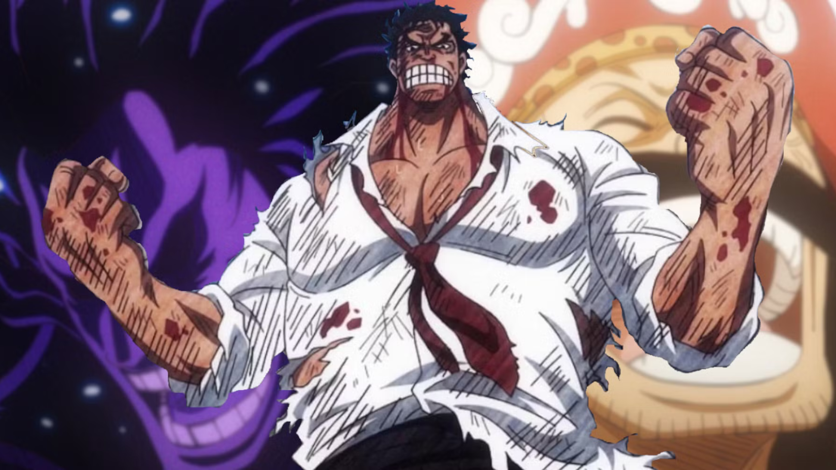 One Piece Garp with Roger and Rocks in the background