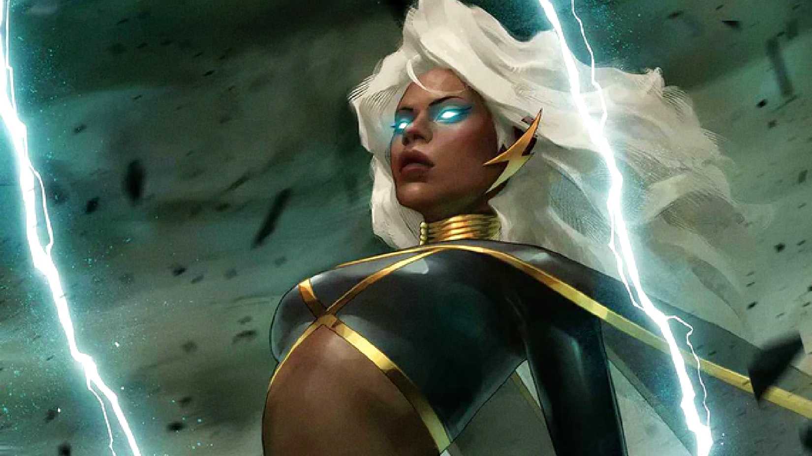 Ororo Munroe casts lightning with glowing eyes in Storm comic cover
