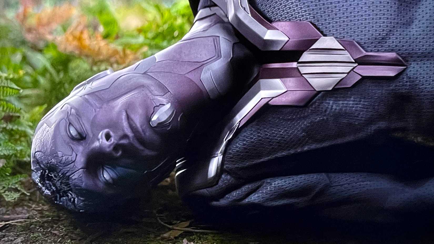 Paul Bettany's dead Vision lies dead and colorless in Wakanda during Avengers Infinity War