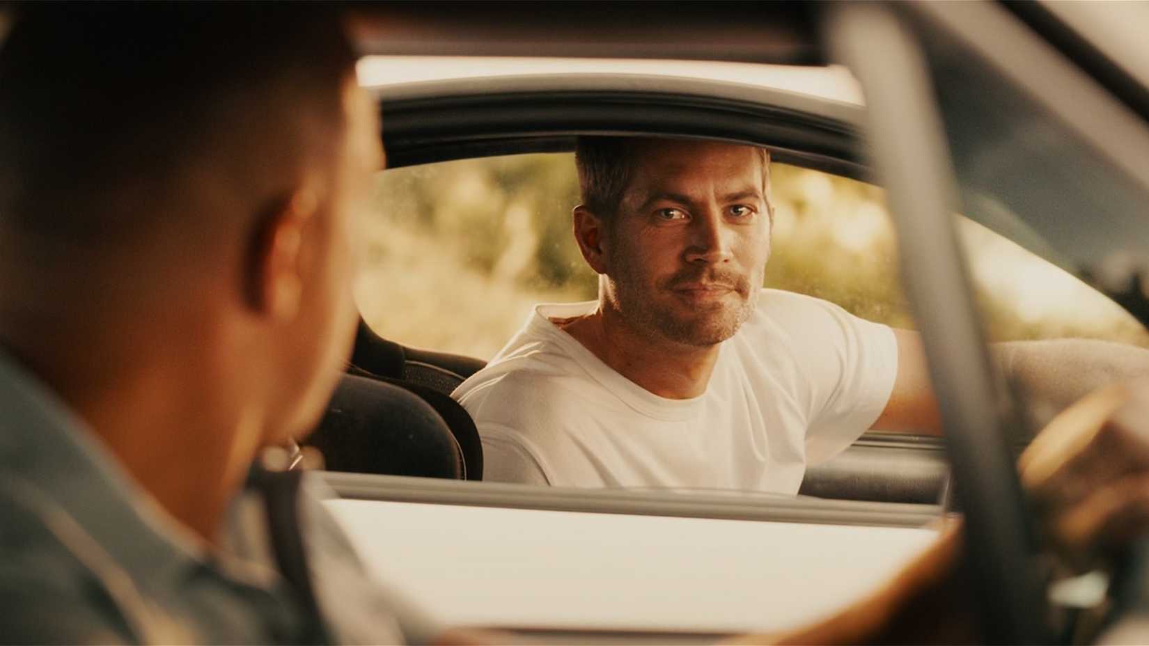 Paul Walker como Brian O'Conner en el final de Furious 7