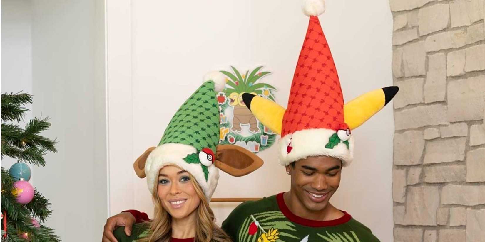 Pokemon Eevee and Pikachu Holiday Hats
