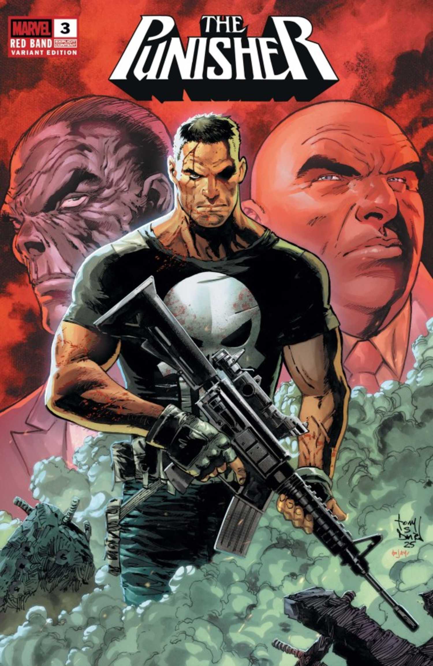 Punisher Red Band #3, Punisher com Kingpin e Tombstone pairando sobre ele