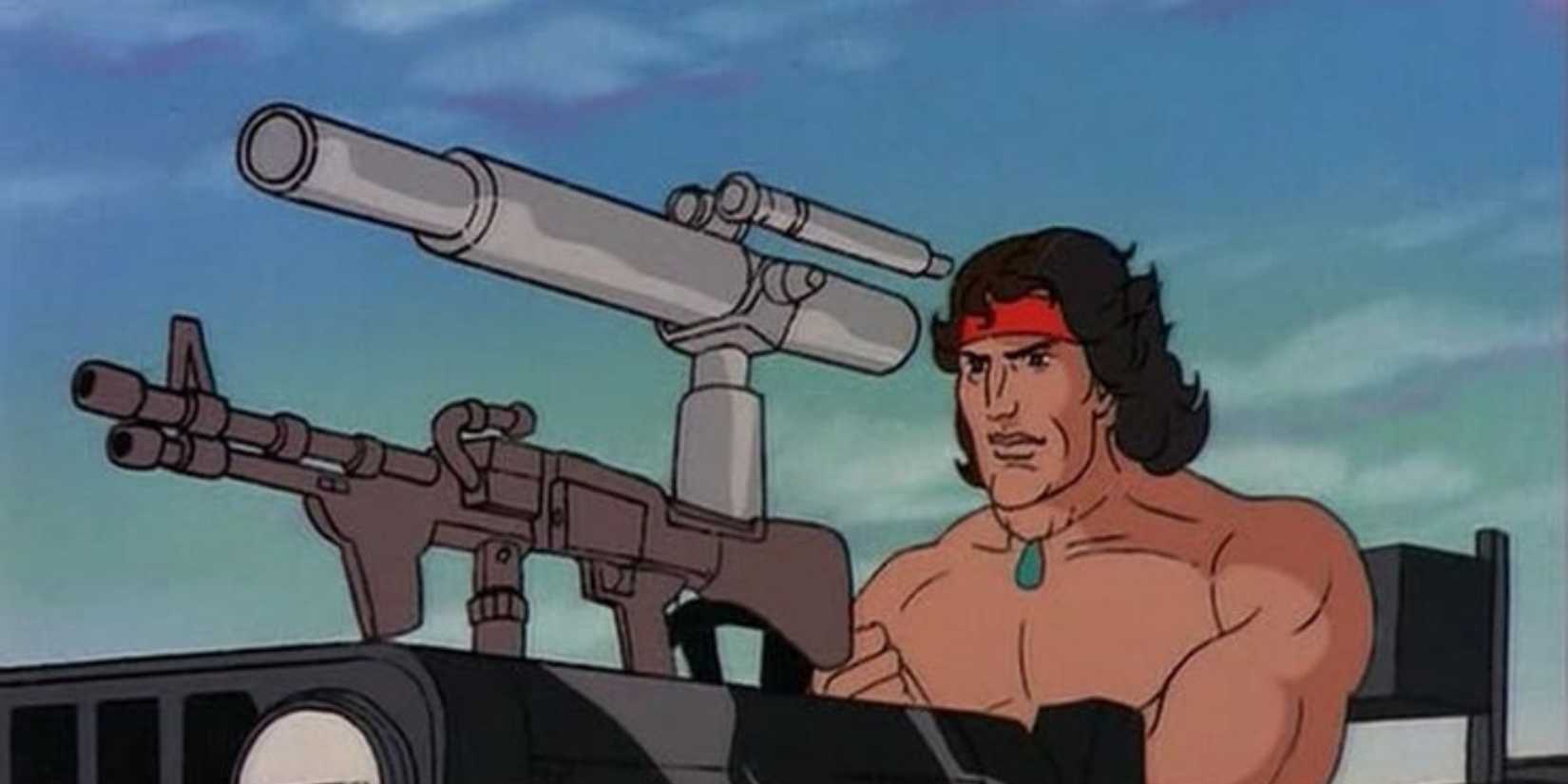 Rambo em um jipe em Rambo: The Force of Freedom