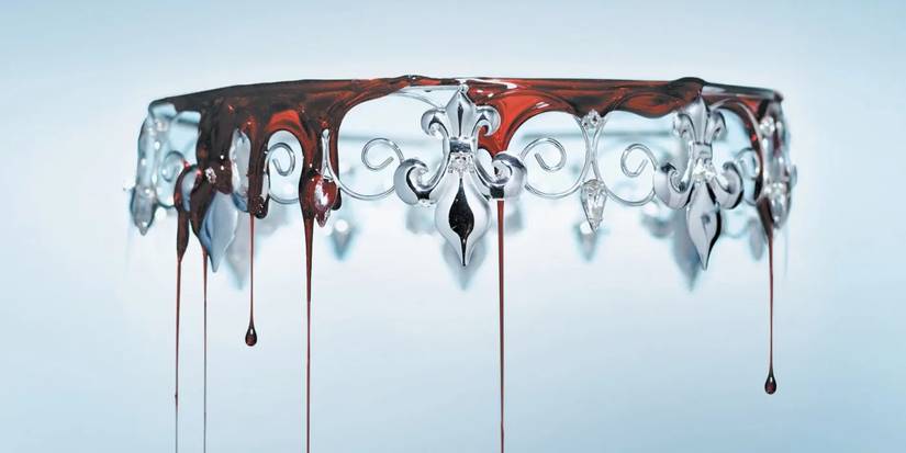 Capa do livro Red Queen mostra uma coroa de cabeça para baixo com sangue