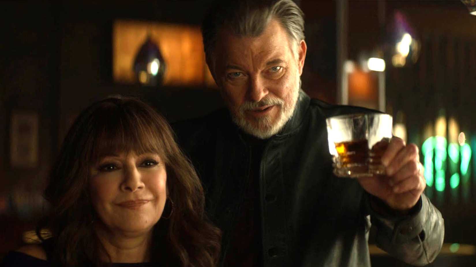 Riker and Troi toast Picard season 3