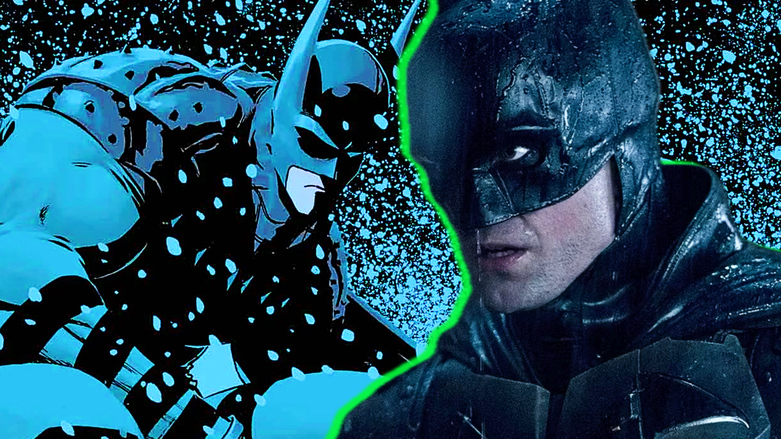 Robert Pattinson's Dark Knight and Absolute Batman stand in a snowstorm
